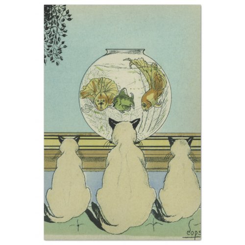 Art Nouveau Poster Cats Decoupage Tissue Paper