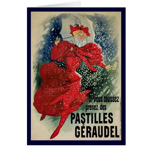 Art Nouveau Poster Christmas Card | Zazzle