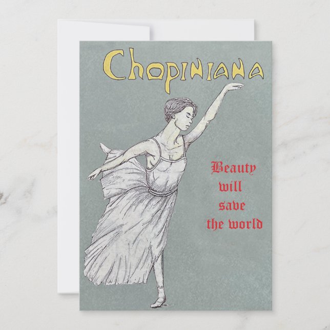 Art Nouveau Poster Holiday Card (Front)
