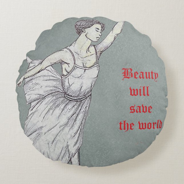 Art Nouveau Poster Round Pillow (Front)