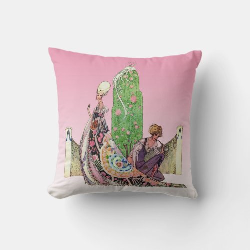 Art Nouveau Powder and Crinoline by Kay Nielsen Th Throw Pillow