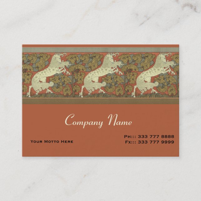 Art Nouveau Prancing Horse - Customize Business Card (Front)