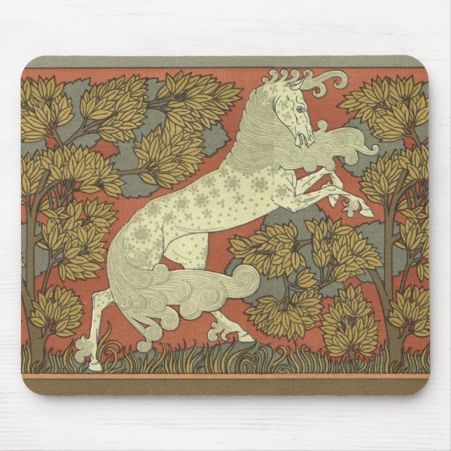 Art Nouveau Prancing Horse Mouse Pad (Front)