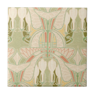 art nouveau pretty geometric pattern floral ceramic tile
