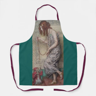 Art nouveau princess and her monkey elegant art apron