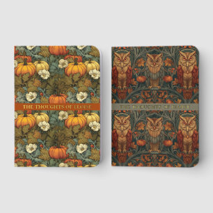 Art Nouveau Pumpkin Owls Foil Pocket Notebooks