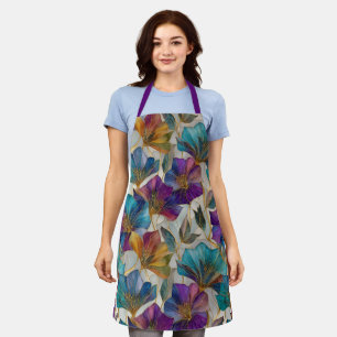 Art Nouveau purple clematis Apron