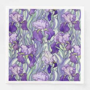 Art Nouveau purple iris Napkins