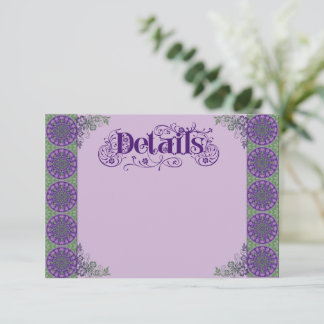 Art Nouveau Purple Thistle Wheel Enclosure Card