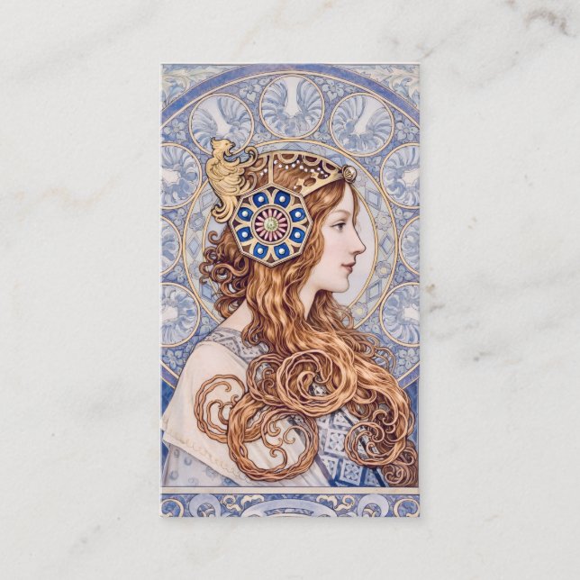 Art Nouveau Queen Portrait Business Card (Front)