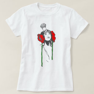 Art Nouveau Queen Red Poppies Ozma of Oz T-Shirt