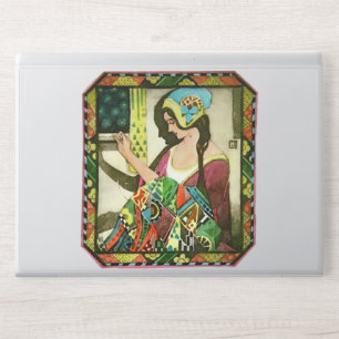 Art Nouveau Quilter – Vintage Sewing Woman HP Laptop Skin