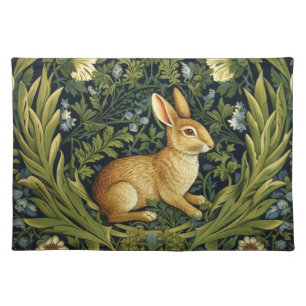Art nouveau rabbit in the garden cloth placemat