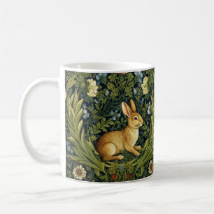 Art nouveau rabbit in the garden coffee mug