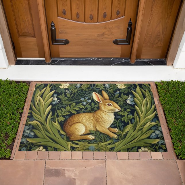 Art nouveau rabbit in the garden doormat (Outdoor)