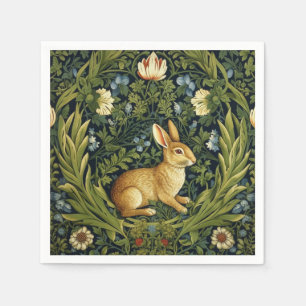 Art nouveau rabbit in the garden napkins
