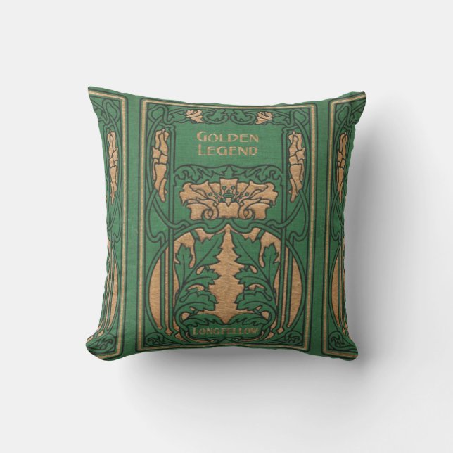 Art Nouveau Reading Throw Pillow (Front)
