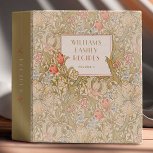 Art Nouveau Recipes Vintage Floral Lily Morris 3 R Ring Binder