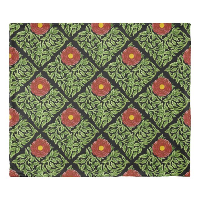 Art Nouveau Red Rose De Morgan  Duvet Cover (Front)