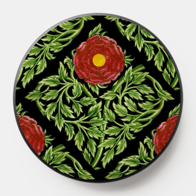 Art Nouveau Red Rose De Morgan  PopSocket (Popsocket)
