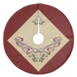 Art Nouveau Red Wine Christmas Tree Skirt by Janz