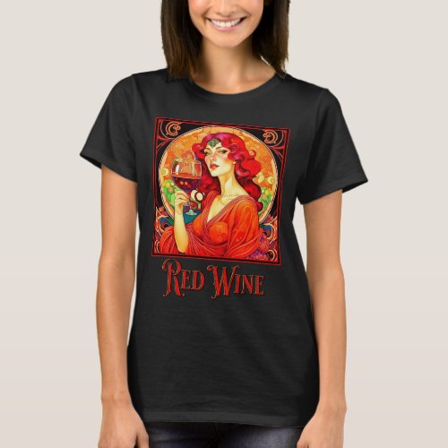 Art Nouveau Red Wine T_Shirt