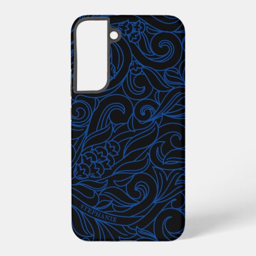  Art Nouveau Retro Black Blue Modern Colors Samsung Galaxy S22 Case