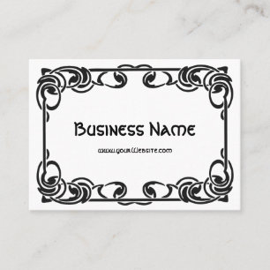 Art Nouveau Retro Chic Black Decorative Border Business Card