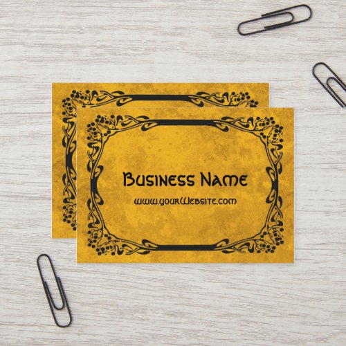 Art Nouveau Retro Elegant Black Decorative Border Business Card Templates