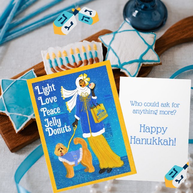 Art Nouveau Retro Hanukkah Greeting Card (Creator Uploaded)