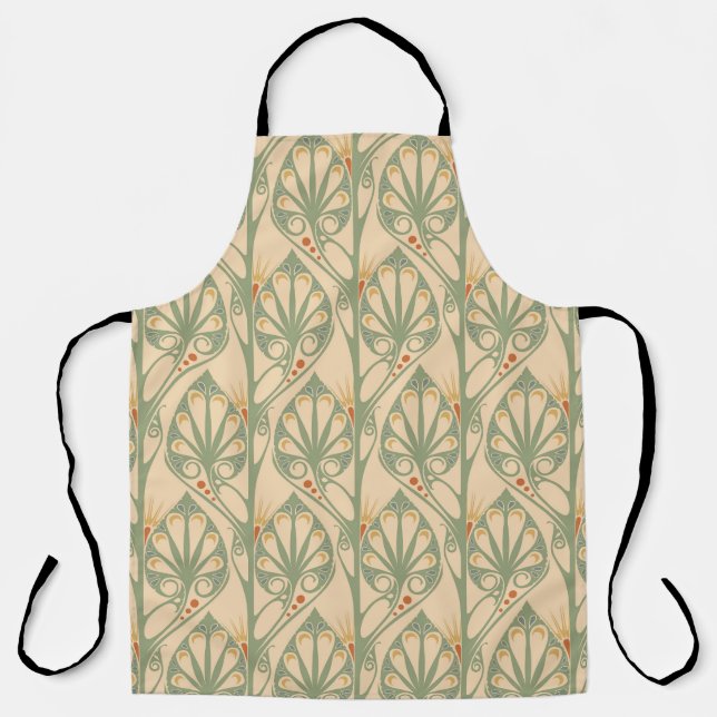 Art Nouveau, Retro Wallpaper Design. Apron (Front)
