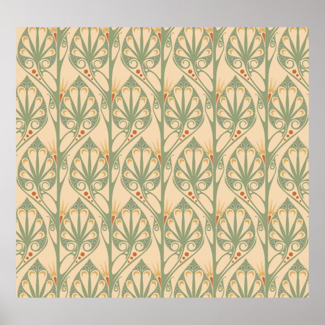 Art Nouveau, Retro Wallpaper Design. Poster (Front)