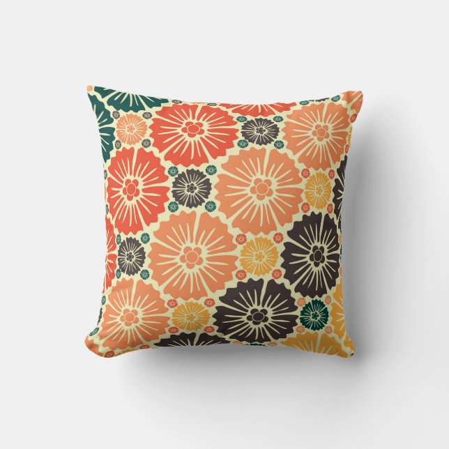Art Nouveau Retro Wallpaper Design. Throw Pillow (Front)
