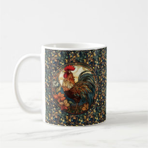 Art Nouveau Rooster on Ivy Coffee Mug