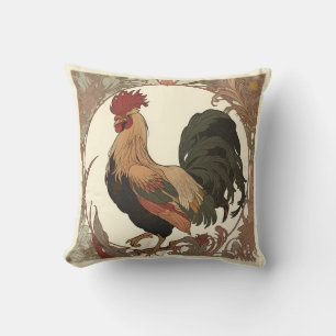 Art Nouveau - Rooster Throw Pillow