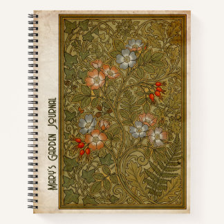 Art Nouveau Rosa Canina Vintage Botanical Notebook