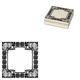 Art Nouveau Rose Border Rubber Stamp
