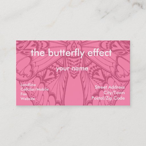 Customizable Art Nouveau Rose Butterfly Business Card