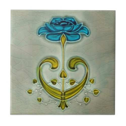 Art Nouveau Rose Sherwin  Cotton c1900 Repro Ceramic Tile