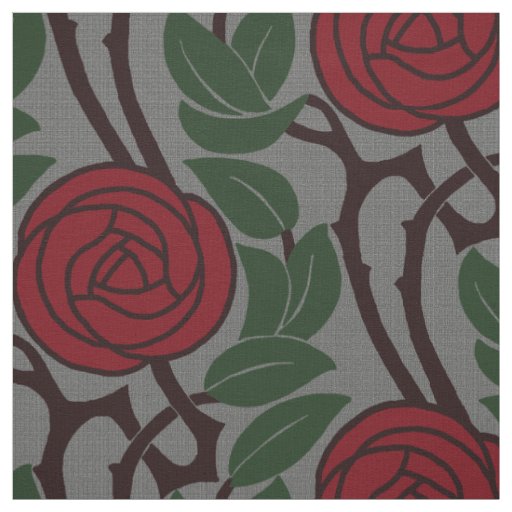 Art Nouveau Roses Fabric