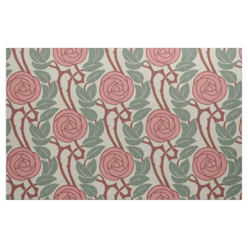 Art Nouveau Roses Fabric