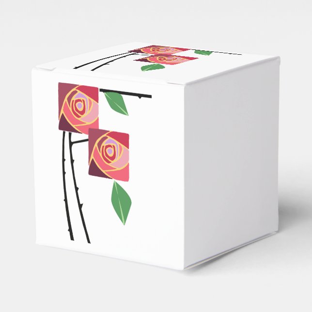 Art nouveau roses favor boxes (Front Side)