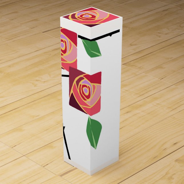 Art nouveau roses wine box (Front)