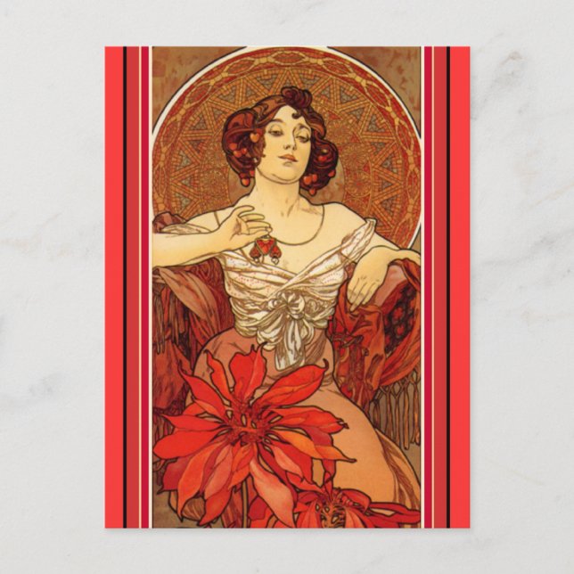 Art Nouveau ~ "Ruby - The Precious Stones" Postcard (Front)