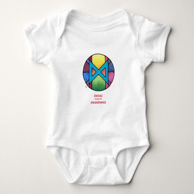 Art Nouveau Rune Dagaz – Awakening! Baby Bodysuit (Front)