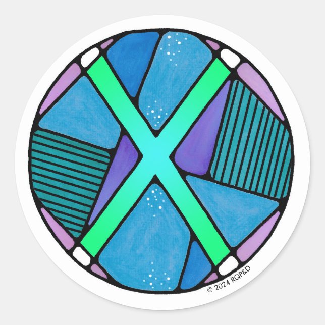 Art Nouveau Rune Gebo - UNITY Classic Round Sticker (Front)