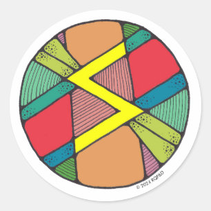 Art Nouveau Rune Sowilo - SUCCESS Classic Round Sticker