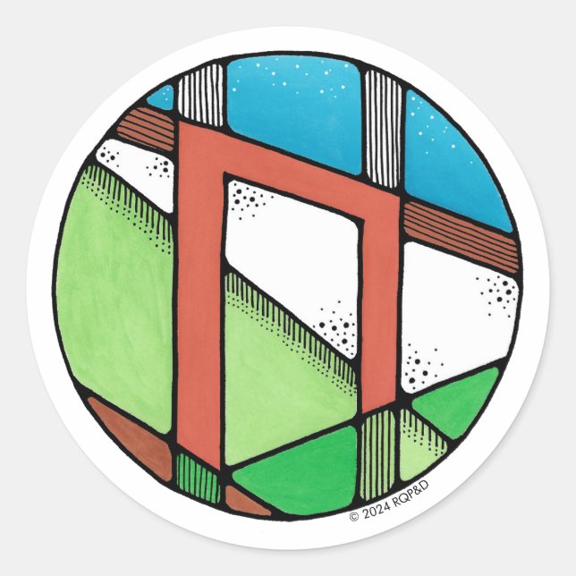 Art Nouveau Rune Uruz - STRENGTH  Classic Round Sticker (Front)