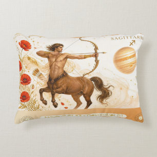 Art Nouveau Sagittarius Decorative Throw Pillow