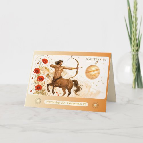 Art Nouveau Sagittarius Zodiac Greeting Card